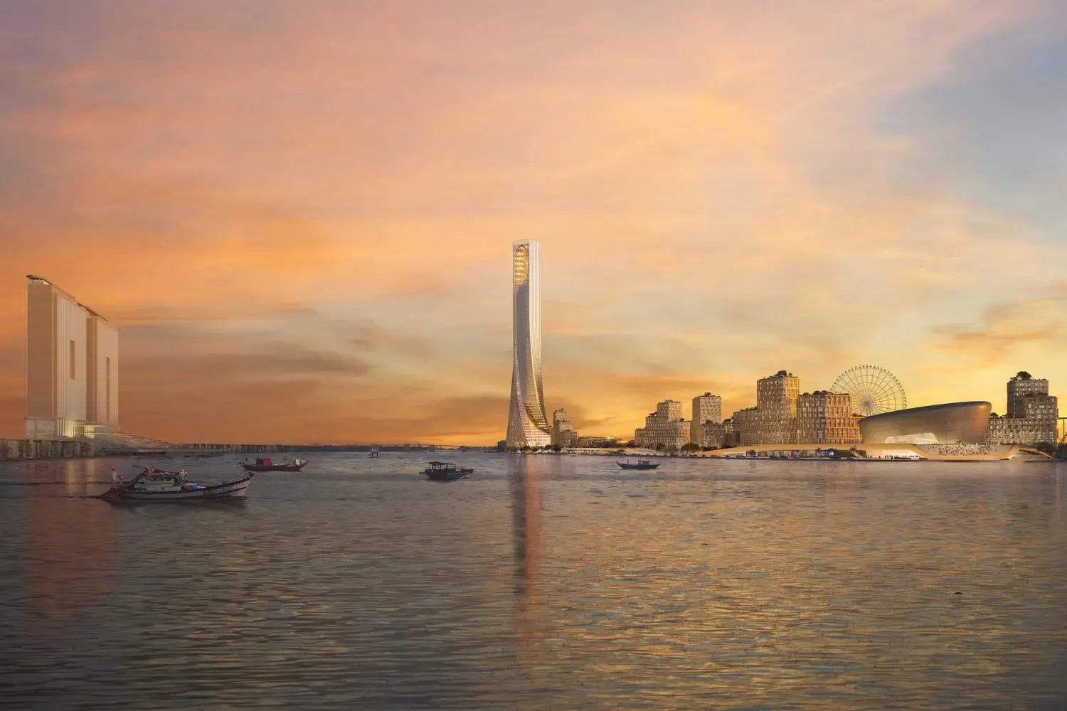 Tháp 69 tầng Da Nang Downtown nhìn từ sông Hàn
